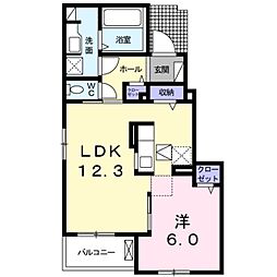 南海高野線 金剛駅 徒歩20分の賃貸アパート 1階1LDKの間取り