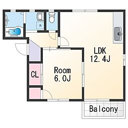フォーレス有本 1LDKの間取図画像