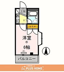 スカイビュー 1Kの間取図画像