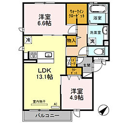 アークヨサミ 2LDKの間取図画像