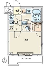 ルーブル川崎鷺沼 1Kの間取図画像