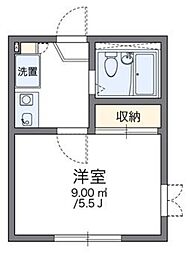 レオパレスデルニエ 2階1Kの間取り