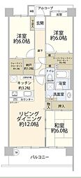 ポップタウンウィズ千葉公園 4階3LDKの間取り