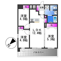 Grand　Luce 10階3LDKの間取り