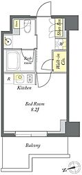 プライムメゾン清澄白河 ワンルームの間取図画像
