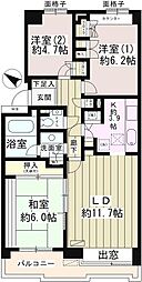 パーク・ハイム用賀南 3LDKの間取図画像