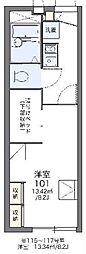 レオパレス花咲の丘2 1Kの間取図画像