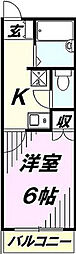 エクセルグリーンハイツ 1Kの間取図画像