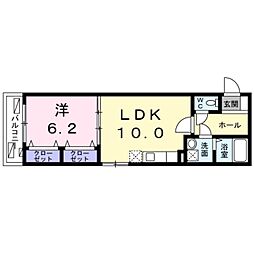 シャルマン 1LDKの間取図画像