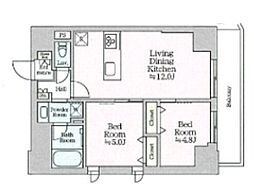 ティモーネ グランデ田端ノルド 3階2LDKの間取り