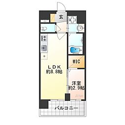 ソルテラス京都JUJO華 2階1LDKの間取り