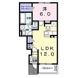 南海加太線 八幡前駅 徒歩10分の賃貸アパート 1階1LDKの間取り