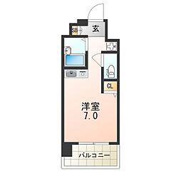 阪神なんば線 千鳥橋駅 徒歩12分の賃貸マンション 9階ワンルームの間取り