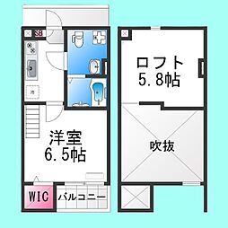Carpe　Diem堺 1階1Kの間取り