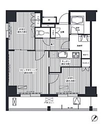 コスモグラン勝どき 5階2LDKの間取り