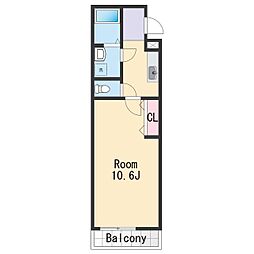 フジパレス太田 1Kの間取図画像