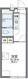 レオパレスフィオラ 2階1Kの間取り