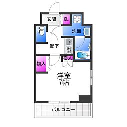 ファビラスコート巽東 1Kの間取図画像