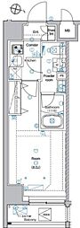アンベリール亀戸パーク 1Kの間取図画像