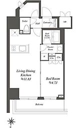 アイフラット文京本駒込 1LDKの間取図画像
