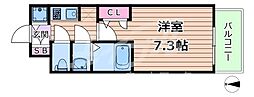 S-RESIDENCE都島Elegant 1Kの間取図画像