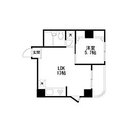ＡＫＫレジデンス新宿 4階1LDKの間取り
