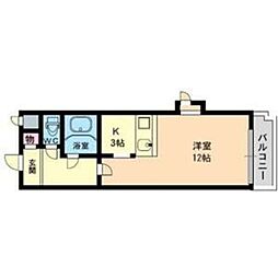 メゾン・ド・ソンジュ 4階ワンルームの間取り