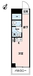 マイステージ駒沢公園 ワンルームの間取図画像