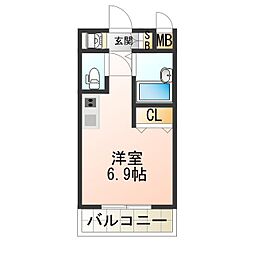 シエテ矢田 ワンルームの間取図画像