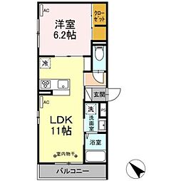 GRAND湘南A 1LDKの間取図画像