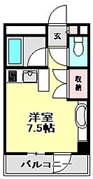 ブルーハイツアウトバーン ワンルームの間取図画像