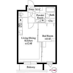グランパセオ代々木上原II 1階1LDKの間取り