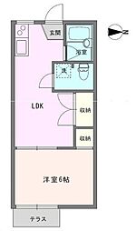 多摩ハイツ 1LDKの間取図画像