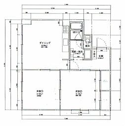 シャンポール洗足池 2階2LDKの間取り