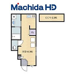 近鉄大阪線 弥刀駅 徒歩10分の賃貸アパート 1階ワンルームの間取り