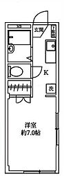 女子医大通りサンホーム 1Kの間取図画像