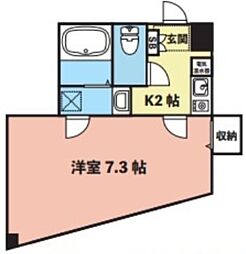 第5MYビル 4階1Kの間取り