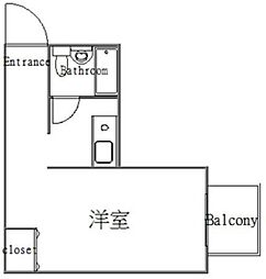 スカイコート西日暮里 ワンルームの間取図画像