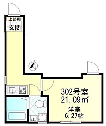 クレール堀切 1Kの間取図画像