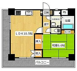 グランメゾン神戸 7階1LDKの間取り