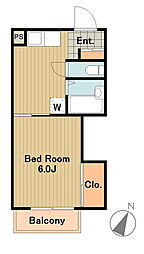 ハイグレース 3階1Kの間取り