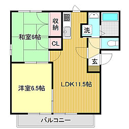 K'Sハウス 2LDKの間取図画像