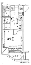 クレアシオンワセダ 1Kの間取図画像