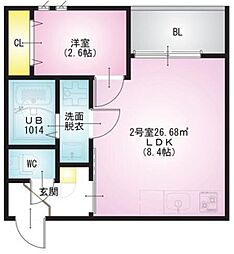 ＲＥＧＡＬＥＳＴ ＣＩＥＬ大和田 3階1LDKの間取り