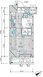 メインステージ蒲田VIエグザ 8階1Kの間取り