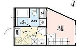 チャリーズハウスニシヤ 1Kの間取図画像