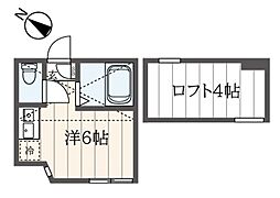ユナイト黄金町セレーノ 1階ワンルームの間取り