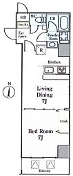 フレールコート錦糸公園 1LDKの間取図画像