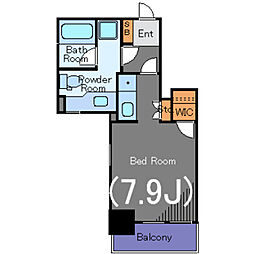 ファミール芝公園グランスイート　ラ・ヴィル 3階ワンルームの間取り