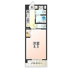 南海線 湊駅 徒歩5分の賃貸マンション 7階1Kの間取り